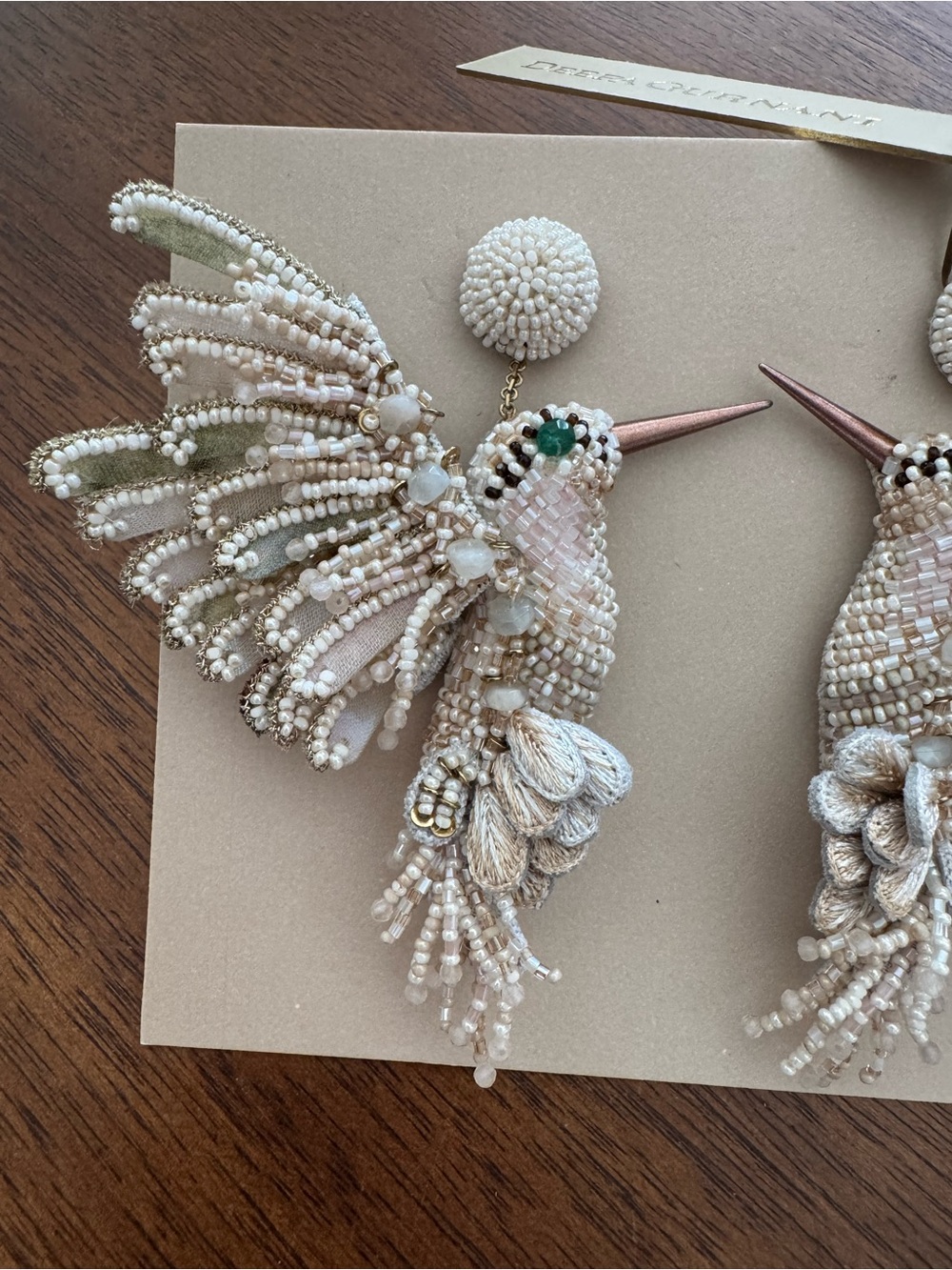 Deepa Gurnani Hummingbird Earrings in Ivory NWT - Picture 4 of 11